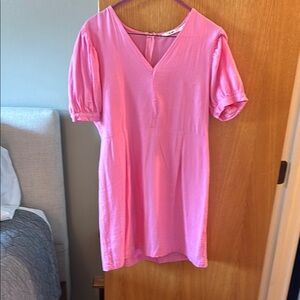 Pink V-Neck Dress